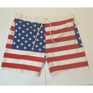 Walnut & 39th Men's American Flag Swim Trunks Size XXL  Red White Blue